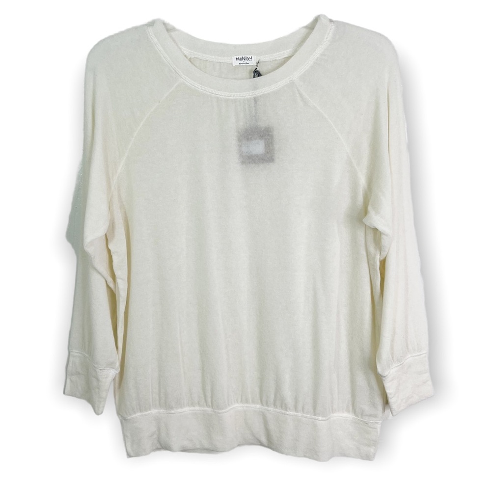 Hello Nite! Revolve Cream 3/4 Sleeve Knit Pajama Top Size S